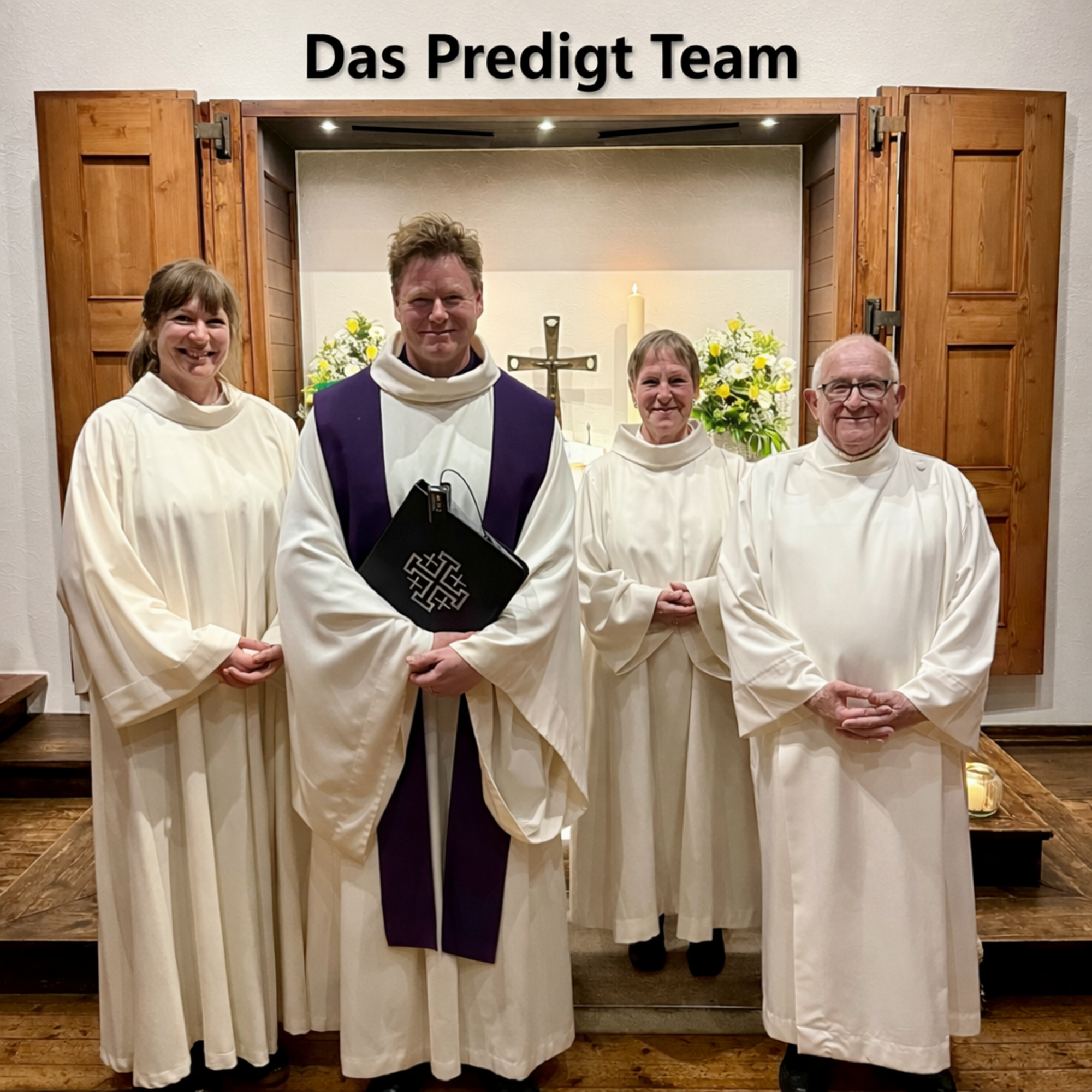 v.l.n.r.: Lektorin Bohling, Pastor Jacobs, Pr&auml;dikantin Prange und Lektor Wenzel